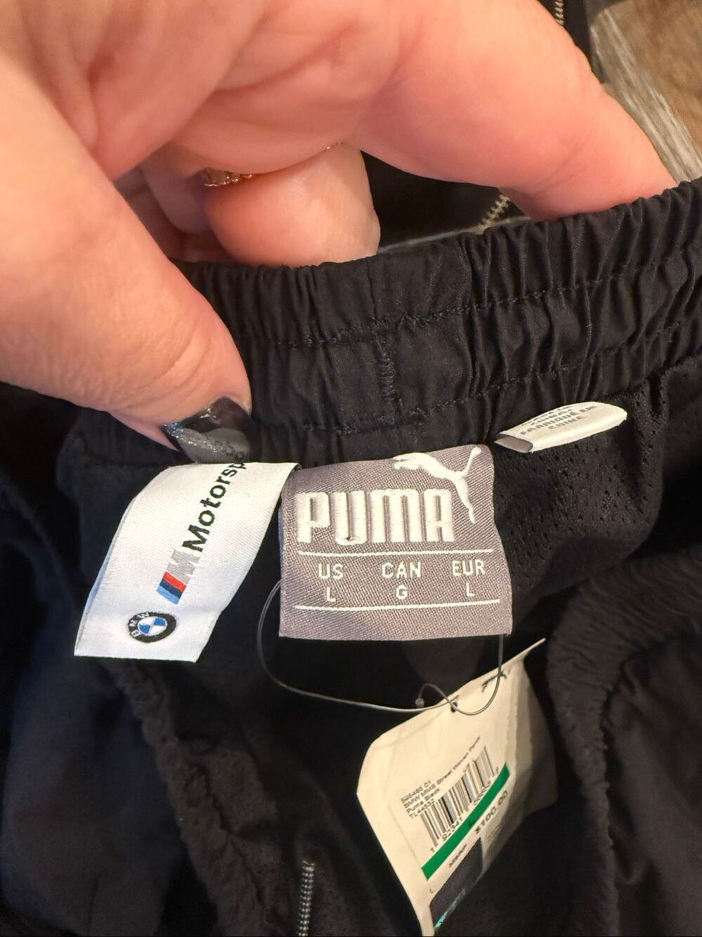 Puma Motorsport BMW Black & White Track Pant Sz L NWT - Picture 9 of 10